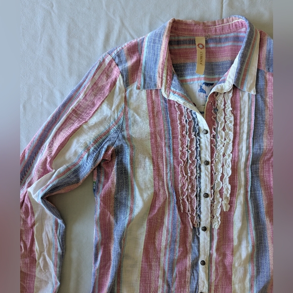 Anthropologie Aratta Silent Journey Cyrena Embroidered Floral Bird Shirt - Picture 4 of 10